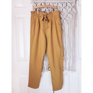 Yellow Paperbag High Waisted Pants